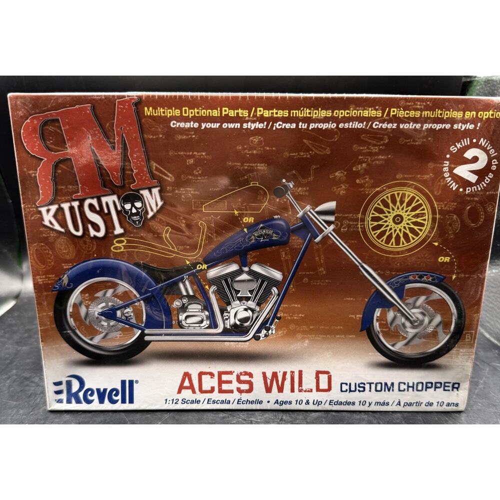 Revell RM Kustom Aces Wild Custom Chopper 1/12 Scale Model Kit 85-7315 SEALED